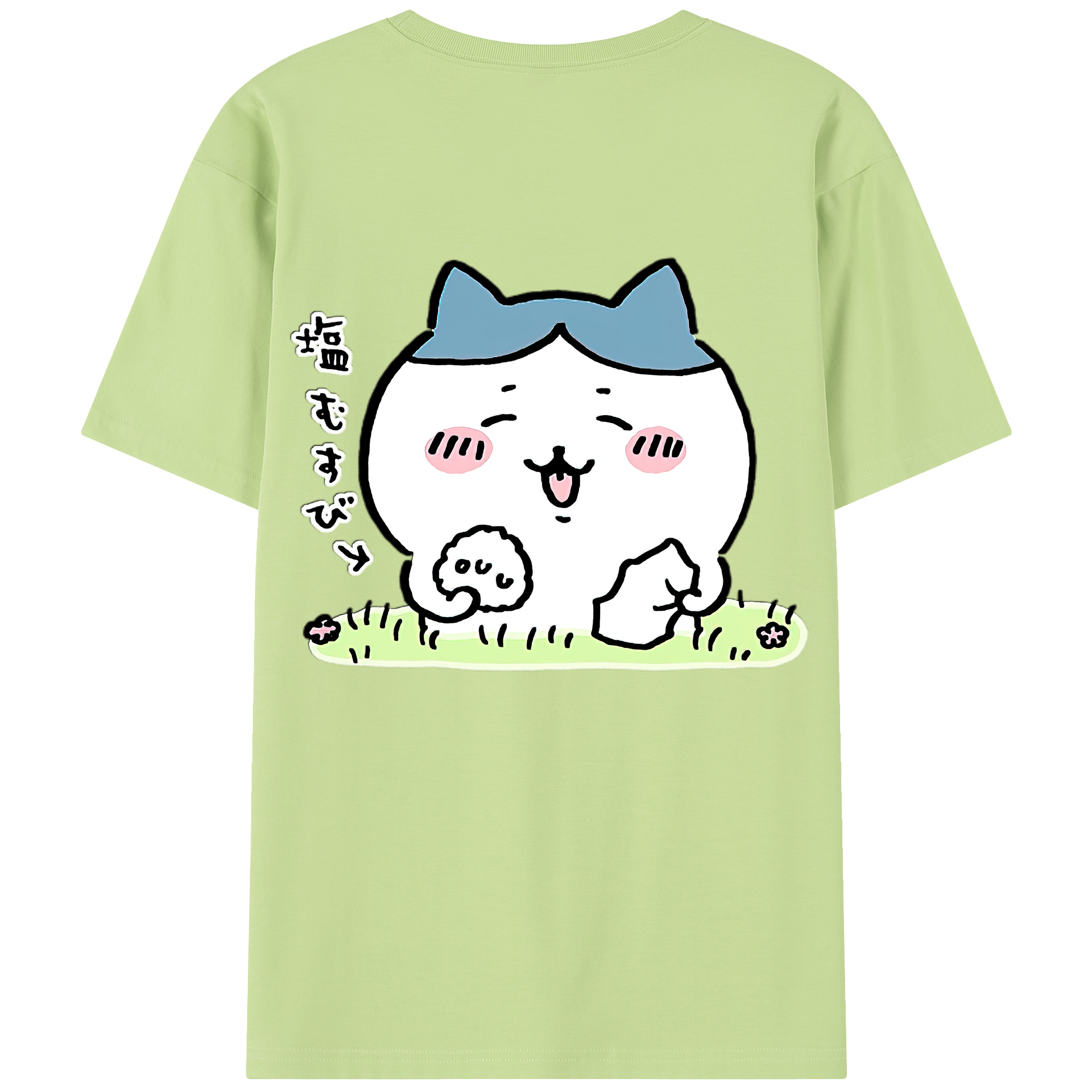 （画像用） ちいかわ ハチワレ Chii-kawa hachiware 綿100％半袖Tシャツ（背面プリント）
